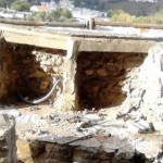El Castillo de Constantina tras el destrozo de dos focos. Foto: Ayuntameinto de Constantina.