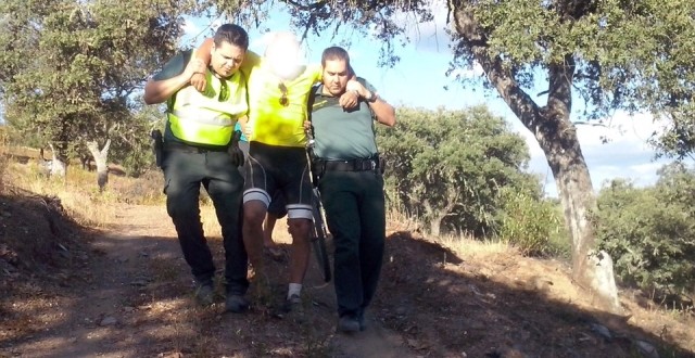 Rescatan en El Real de la Jara a un ciclista herido que se disponía a hacer el Camino de Santiago