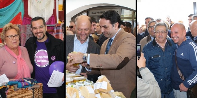 PSOE, PP y Podemos hacen campaña en la Feria de Muestras de El Pedroso