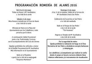 Programación Romería Alanís